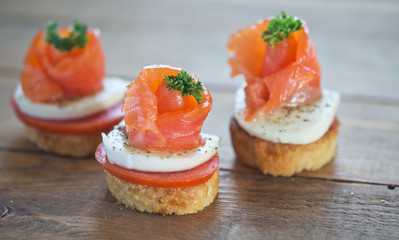 canapes with red fish