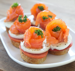 canapes with red fish