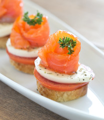 canapes with red fish