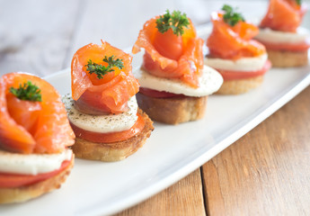canapes with red fish