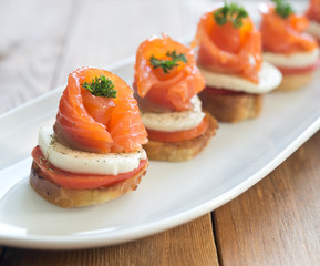 canapes with red fish