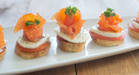 canapes with red fish