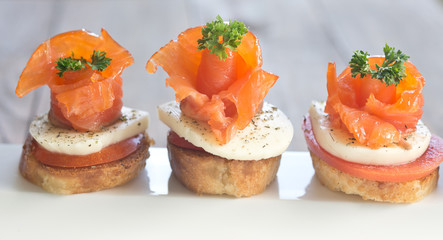 canapes with red fish