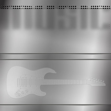 raster version musical background with engraved guitar