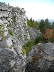 massif a wall of stones the wood South Ural leaving for the hori