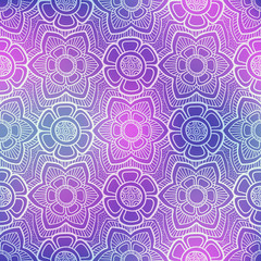 Seamless flower pattern doodle purple