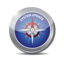 System update compass sign concept