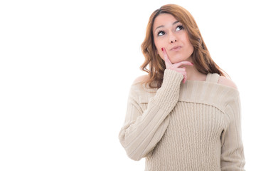 frau überlegt sich eine neue idee