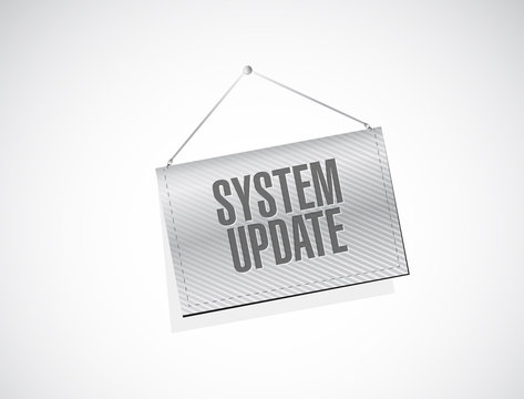 System update banner sign concept