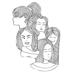 portraits of the girls in the style of rgaficheskom