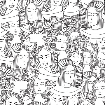 portraits of the girls in the style of rgaficheskom,dudling,