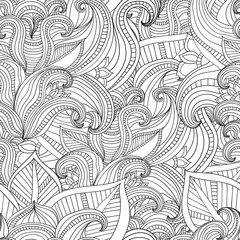 Hand drawn artistic ethnic ornamental patterned floral frame in 