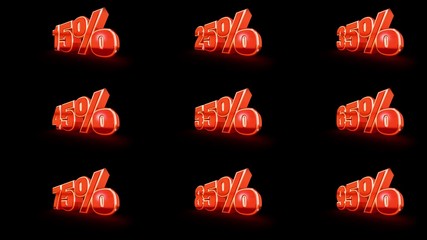 Uneven Numbers Sale Footage On Black - Powered by Adobe