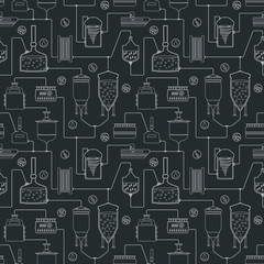 Seamless background with beer brewing process