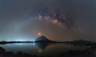 Clearly milky way over the mountain, Thailand - Powered by Adobe