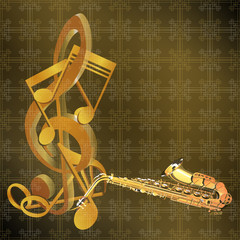 raster version musical background saxophone and notes
