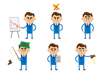 Character of businessman in failure concept, sitting alone in depression