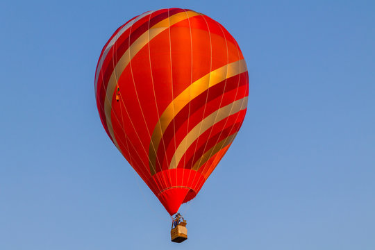 Colorful hot air balloon early in the morning