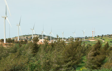 Obraz na płótnie Canvas Wind generators on Mount Gilboa