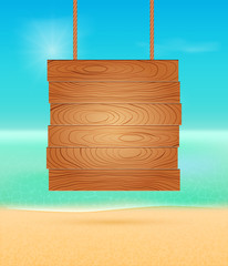Beautiful seaside view poster. Vector background.