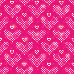 Polka Dot Heart Seamless Pattern