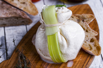 fresh Italian mozzarella burrata