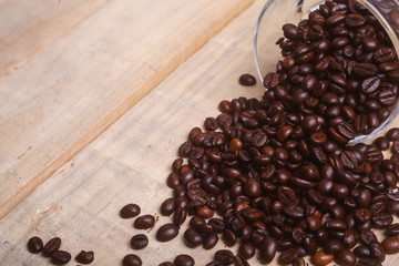 Coffee beans over table