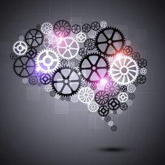 Abstract Gear Human Brain Shape