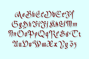 gothic retro style font with grunge