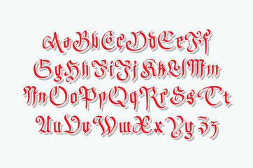 gothic retro style font with grunge