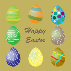 Easter eggs vector icons