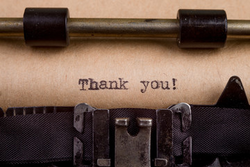 typed words on a Vintage Typewriter