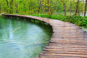 Wood path in the Plitvice national park