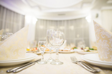 Glasses and Elegant Napkins