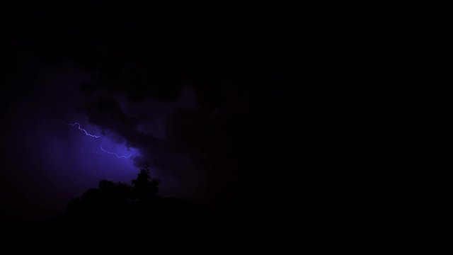 thunderstorm and lightning in the night - time lapse
