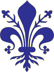 Flag of Florence vector illustration. Coat of arms of Florence - Tuscany (Italy). The fleur de lis of Florence, or France