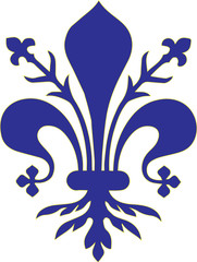 Flag of Florence vector illustration. Coat of arms of Florence - Tuscany (Italy). The fleur de lis of Florence, or France © t0m15