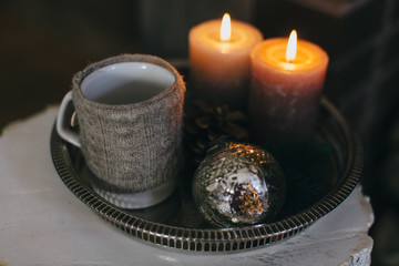 Candles and cup of tea