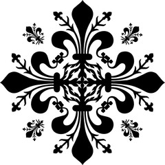 Golden Cross ornament made of the fleur de lis of Florence, or France. Vector illustration. © t0m15