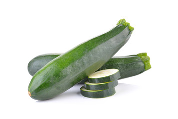 Fresh zucchini on white background