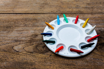 Painting with crayons, set of crayons ,wax crayons