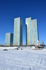 Obraz premium Winter view in Astana, capital of Kazakhstan