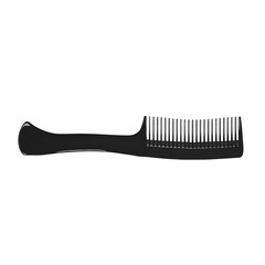 Black hair comb isolated on white