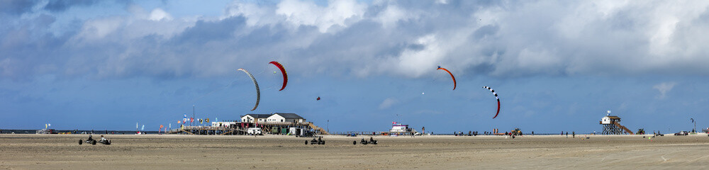 St Peter Ording Strandsegler Panorama