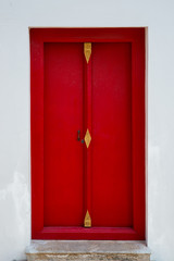 Chinese red door with Iron door handle