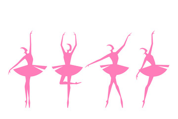 Set of ballet dancers silhouettes. Vector element 