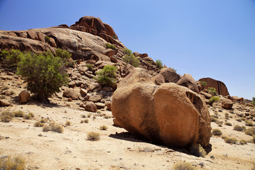 beautiful rock formations around Tafraoute, Morocco