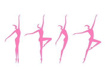 Set of ballet dancers silhouettes. Vector element 