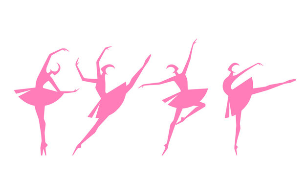 Set of ballet dancers silhouettes. Vector element 