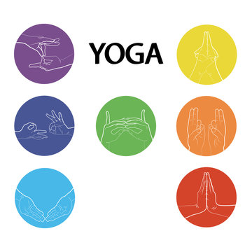 Hand in yoga mudra. Vector illustration. Yogic hand gesture.